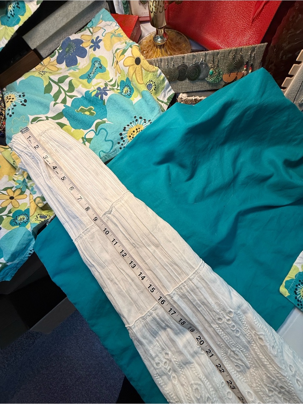 Roz & Ali White cotton tiered festival skirt XL NWT - Picture 11 of 16